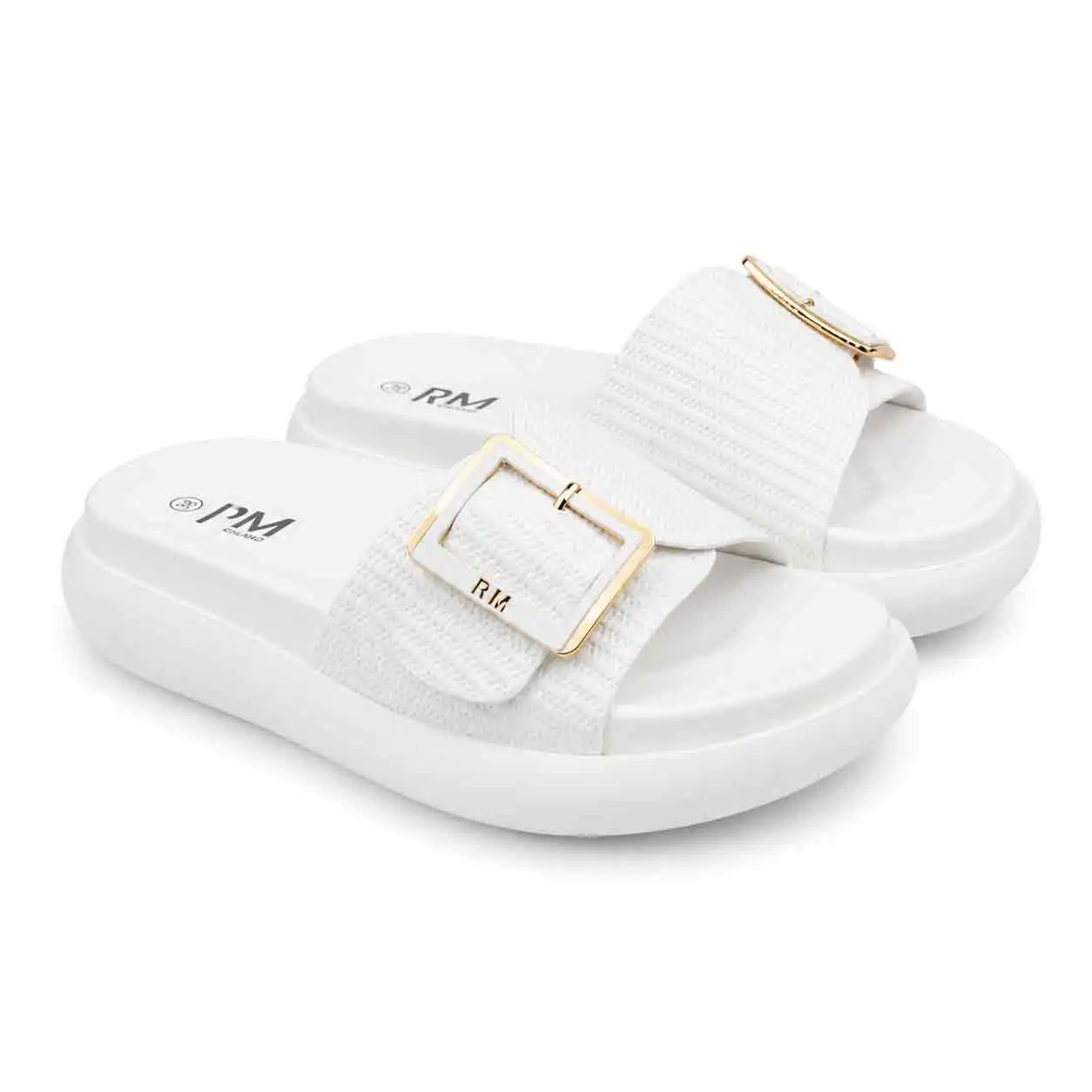 Sandale Compense pour femme 8088 blanc   miniature
